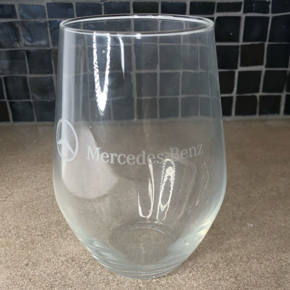 Mercedes Benz Stemless Wine Glasses Set of 2